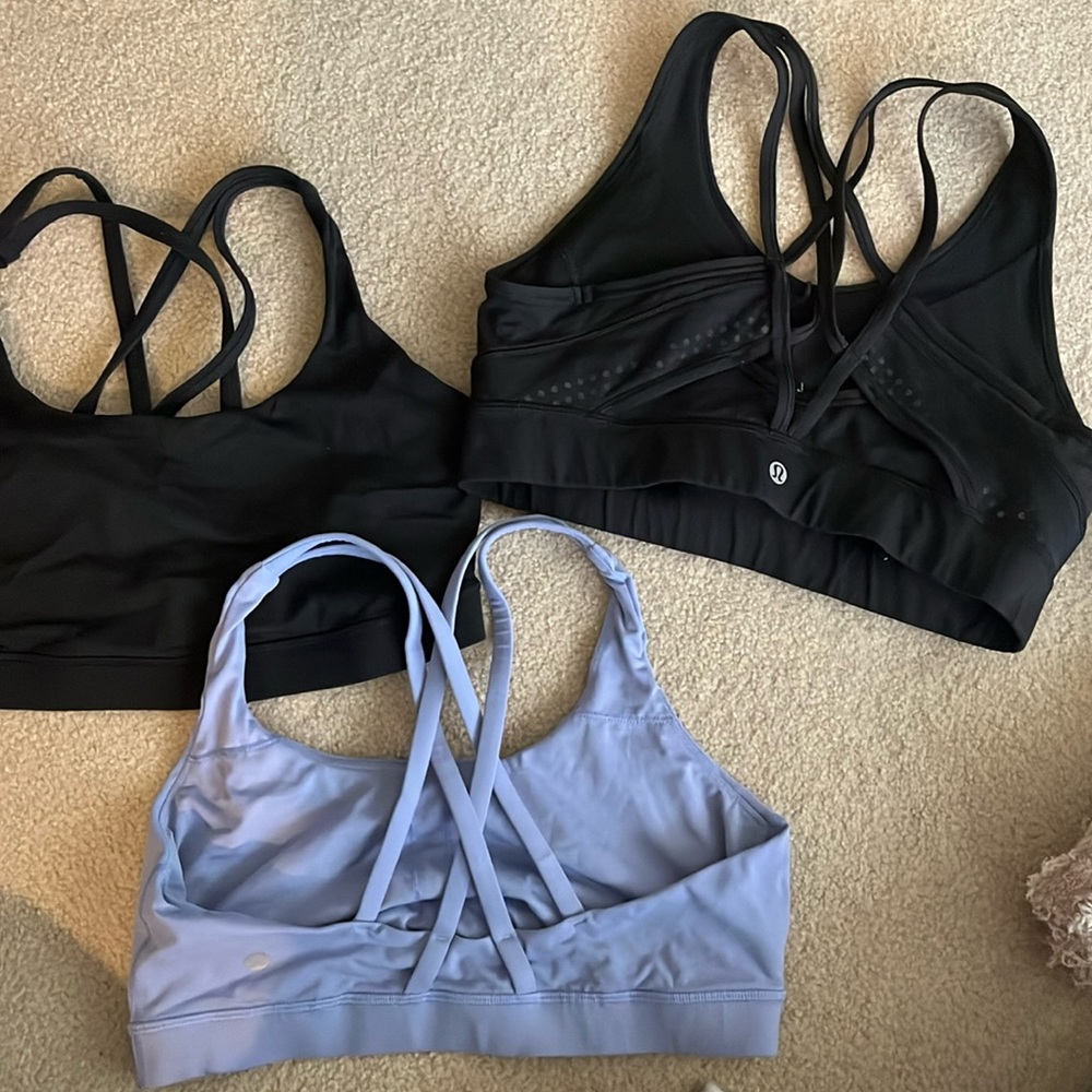3 Lululemon sports bras. Great condition
